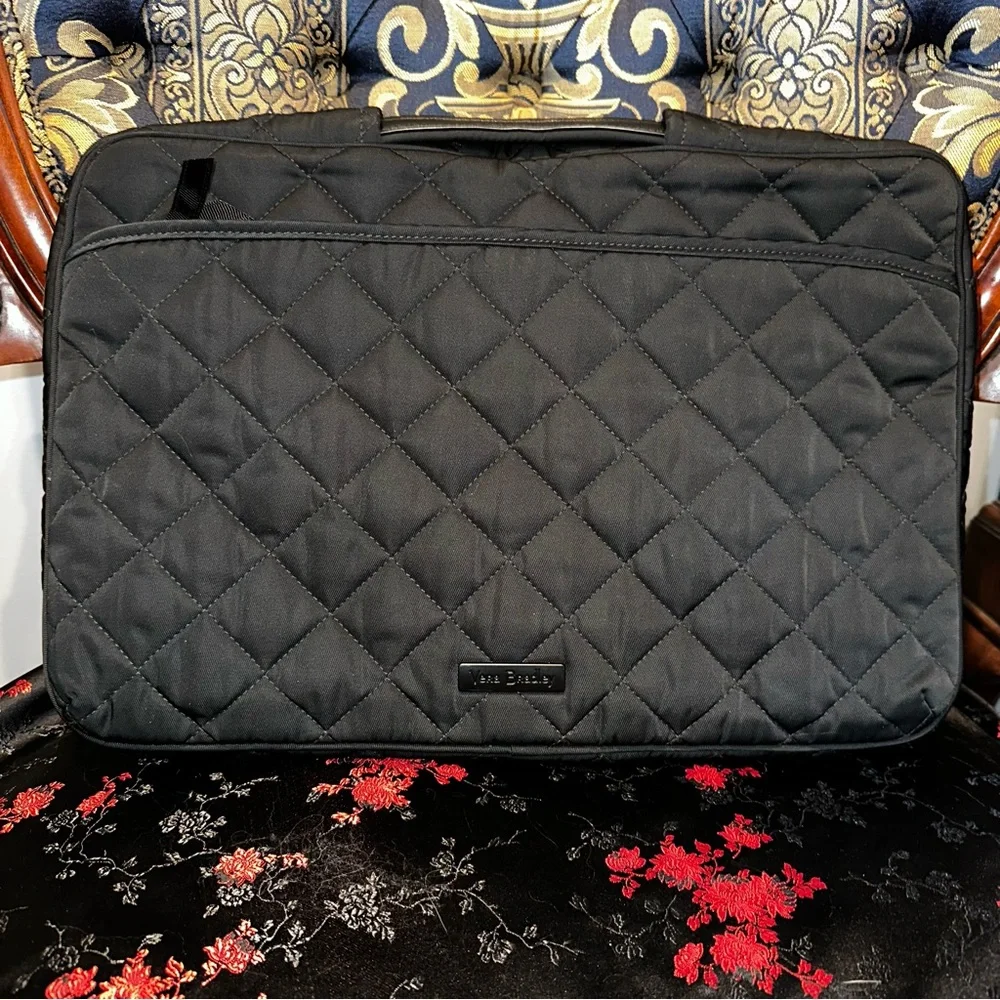 Vera Bradley Black Laptop Organizer in Performance Twill